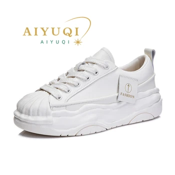 AIYUQI/ Дамски Маратонки; сезон пролет 2023; Обувки от естествена кожа; Дамски Модни и Ежедневни дамски Обувки на платформа с Шнурками
