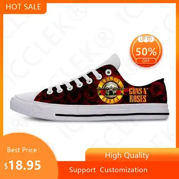 Guns N Roses на Рок-група, метална модни лека класическа обувки, мъжки и дамски модни ежедневни дишащи обувки, летни обувки за украса
