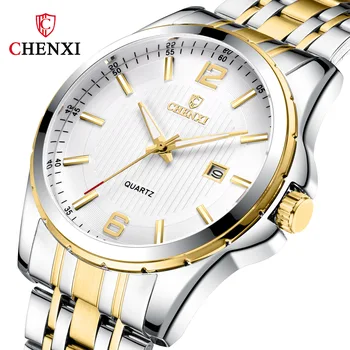 Модерен часовник Chenxi, висок клас марка за луксозни мъжки кварцов механизъм аналогов военни мъжки златни мъжки ръчен часовник, водоустойчив Relogio Masculino