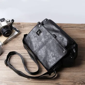 Мъжка чанта, чанта на едно рамо, модната марка INS, корейската версия, мъжки чанти, бизнес ежедневна чанта през рамо от естествена кожа