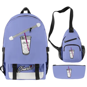 Новост 2021 г., нова раница Charlie damilio hype house, чанта за лаптоп от 3 теми, градинска водоустойчив пътна спортна училищна чанта за момчета и момичета