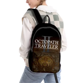 Раница Octopath Traveler 2 с шарени 2023, Модерен, мъжки женски Нова ученическа раница от полиестер, пътна чанта
