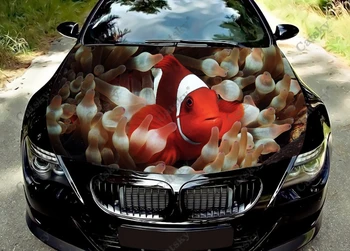 Рибата-Клоун Животно Риба Обвивка За Капака На Автомобила Цветна Vinyl Стикер Стикер На Камион Графична Стикер На Предния Капак На Потребителски Етикети За Украса На Колата